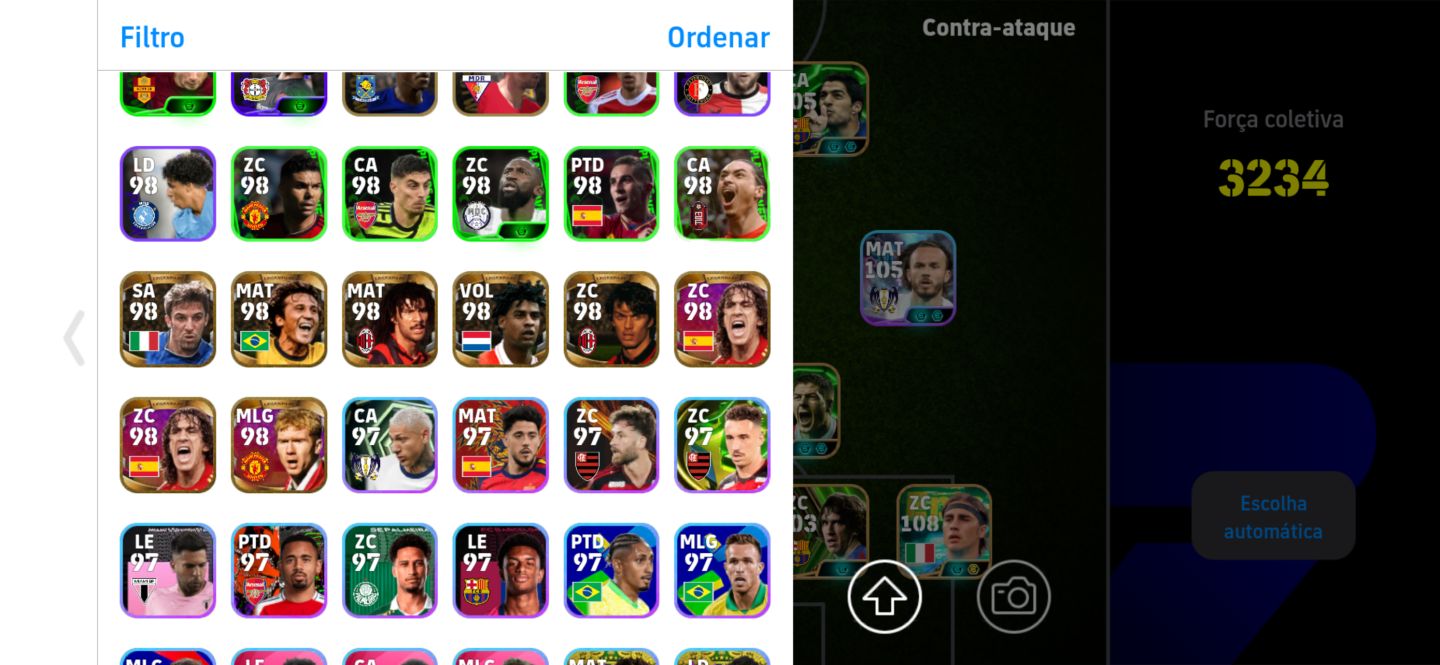 Conta efootball com Ronaldinho big time Messi blitz e Cannavaro 208