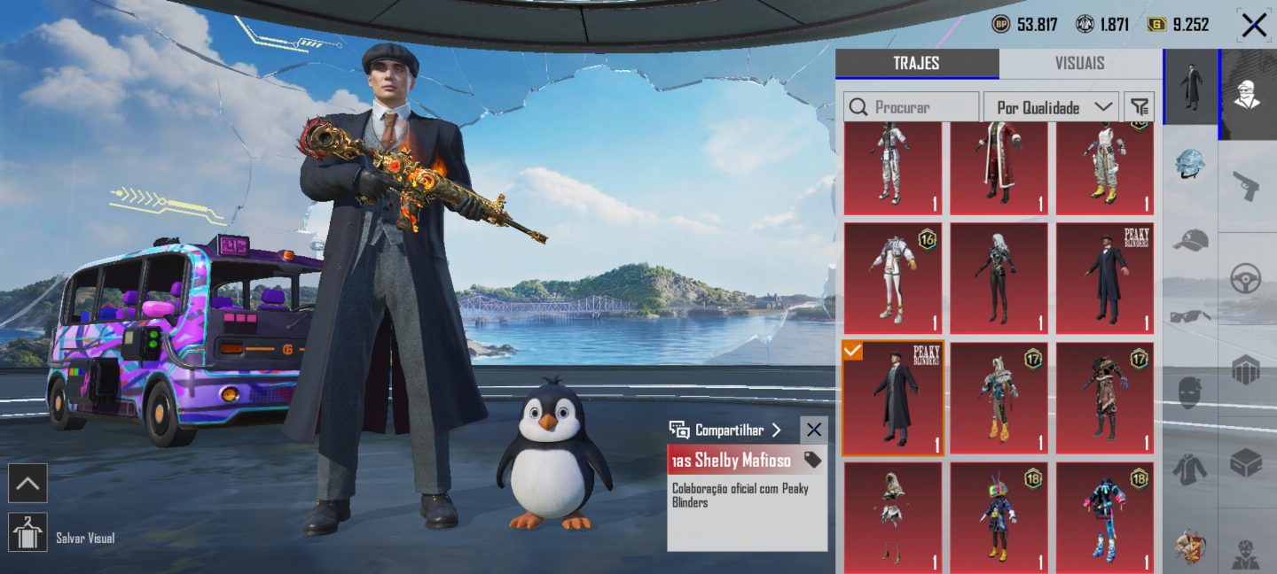CONTA PUBG MOBILE FULL + SKIN GLACIAL E INFERNAL