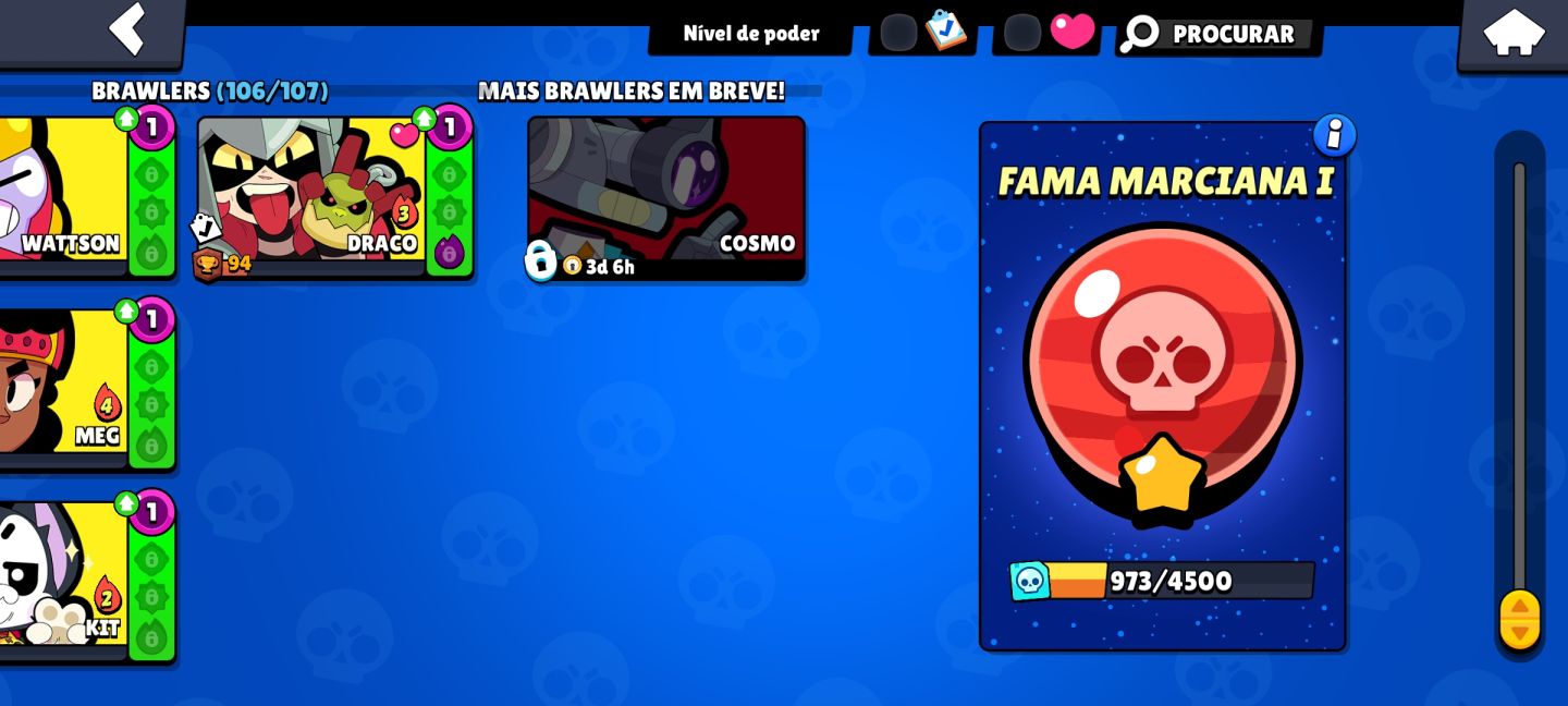Conta de Brawl Stars com várias coisas