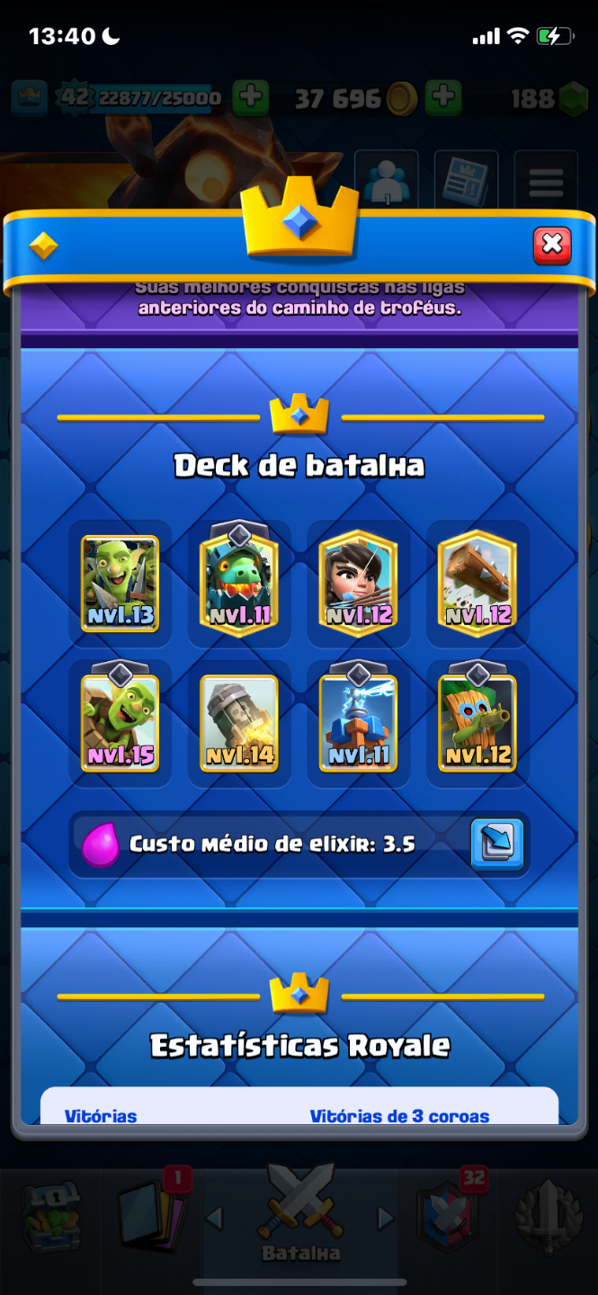 CONTA DE CLASH ROYALE BOA PARA INICIANTES !