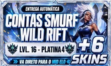 Contas Wild RiftPlatina 4Lvl 16 +6 Skins