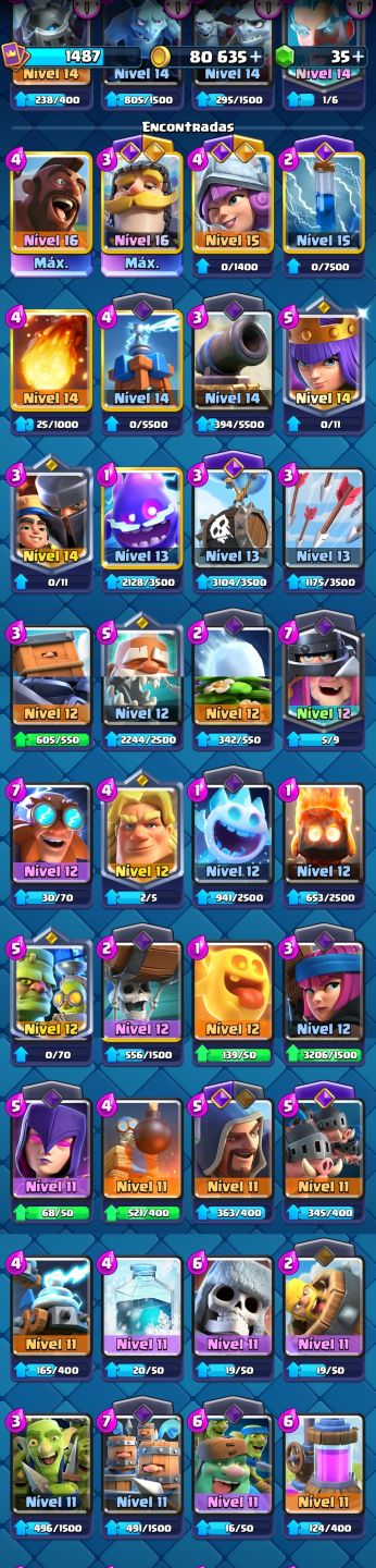 Conta Clash Royale Arena 27 / 6 Evoluções / 2 Cartas nível máximo