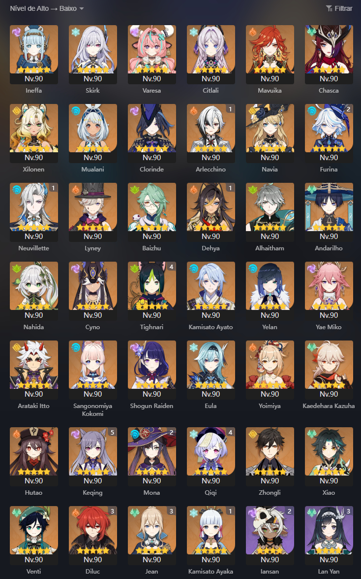 Conta TOP | 95 Personagens | Armas 5 | 1684 Dias | C6s