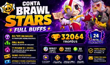 Conta Brawl Stars 32K Troféus, Full Buffs, 82 Brawlers, Prestígio 24