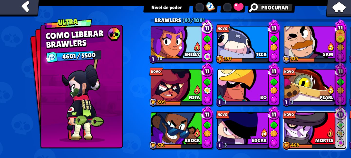 Conta Brawl Stars 97/108 Brawlers, 30k Troféus
