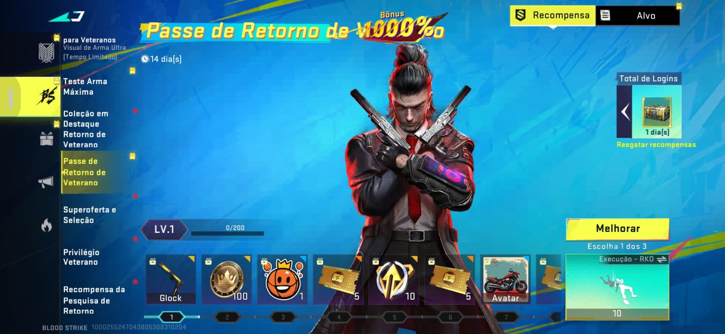 CONTA BLOOD STRIKE M4A1 ETERNA + EMMA NYAN LENDÁRIA + PASSE VETERANO