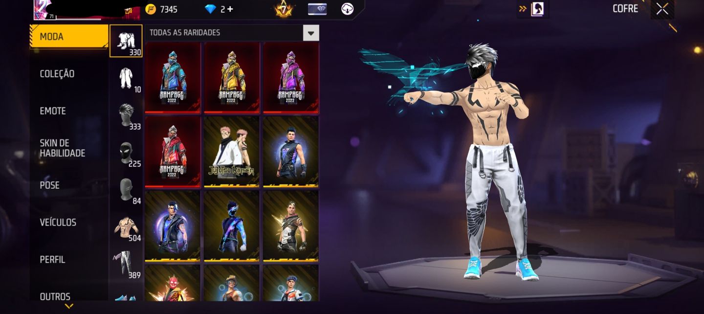 Conta de Free fire gemado com vários passes boayah