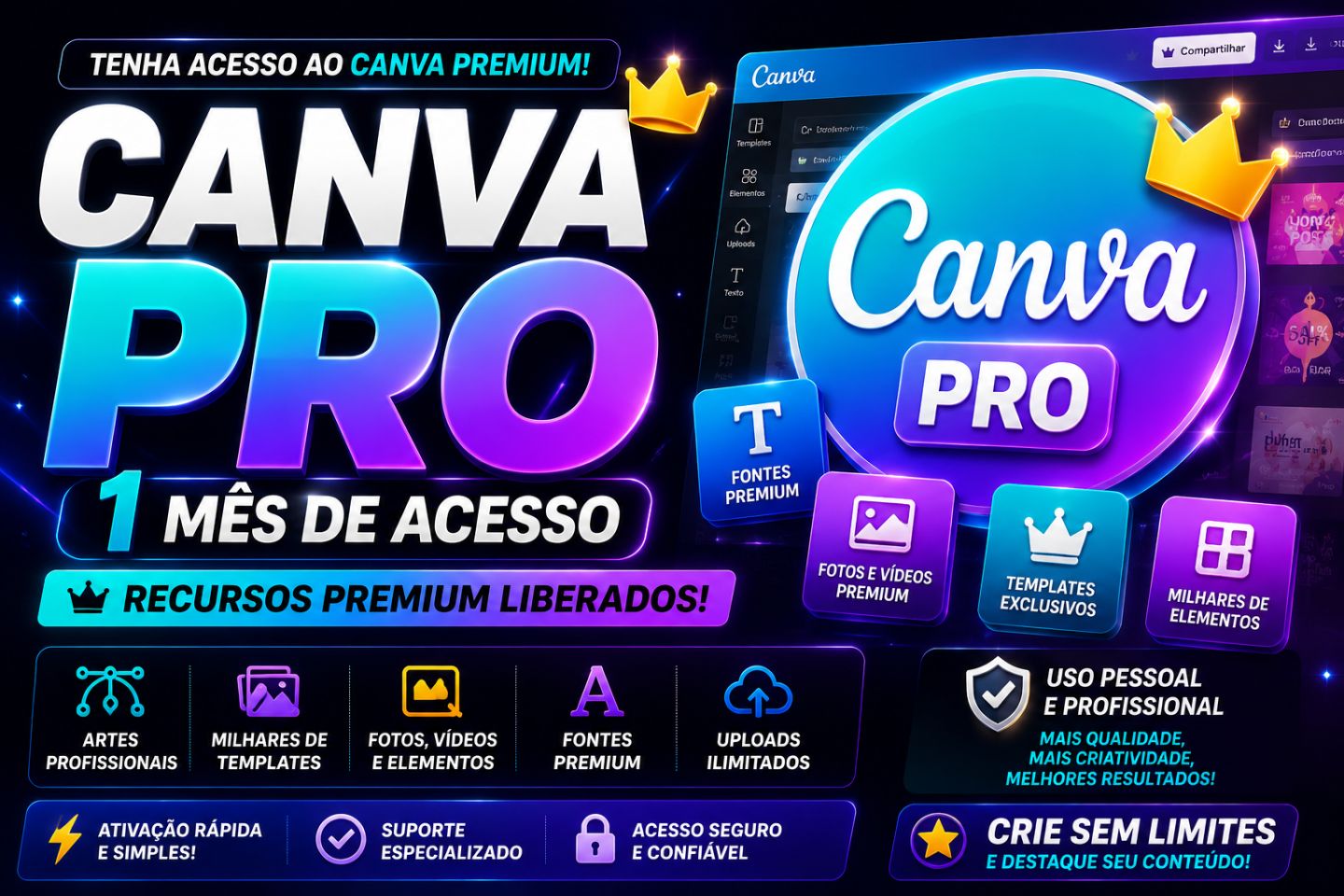 Canva Pro+ Acesso Premium 1 Mês