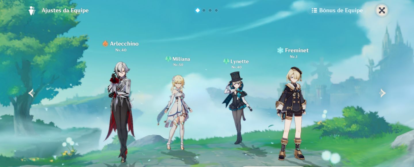 Arlecchino+Arma assinatura+3 armas 5 estrelas.