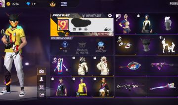 CONTA FREE FIRE NIVEL 24 COM VÁRIAS SKINS, EMOTES, MOCHILA, ARMAS E BANNERS!