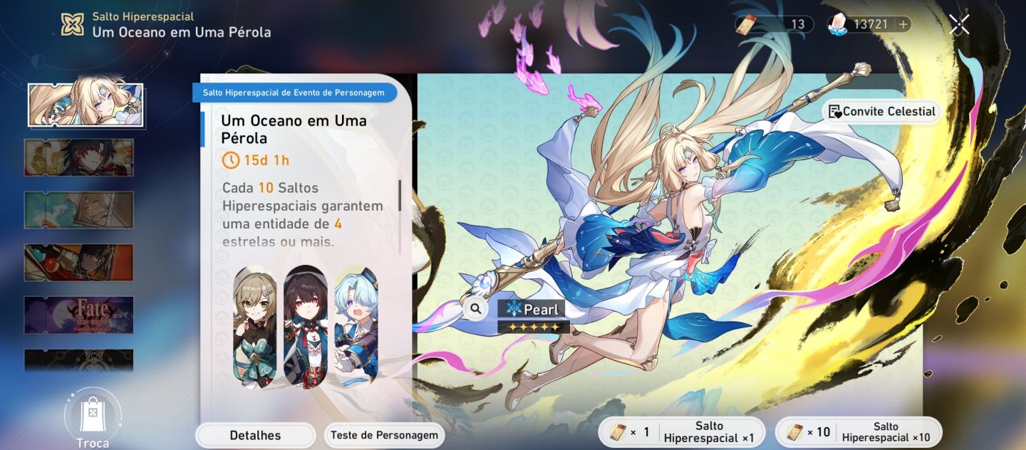 Conta hsr 13700 cristais de jade Castorice+cone e noite eterna+cone servidor AM
