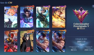 Vendendo conta de móbile legends com várias skin tops e com ex imortal