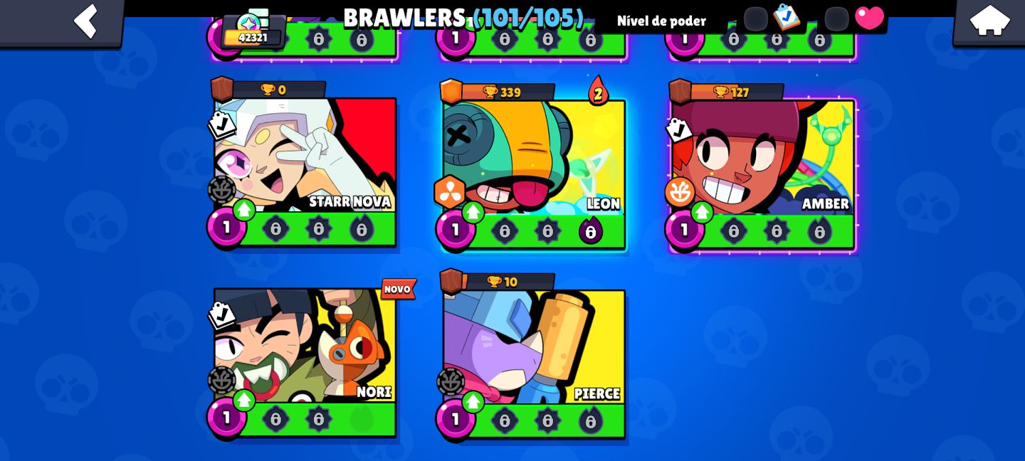 Conta de brawl stars 42k de troféus, desde 2019, várias skins