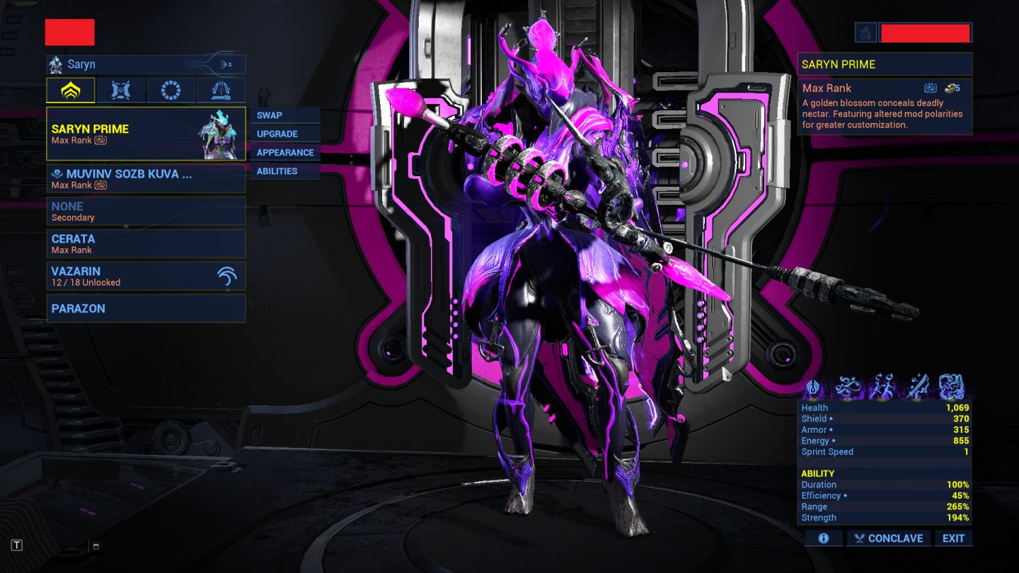 Conta Legendary 1 no Warframe
