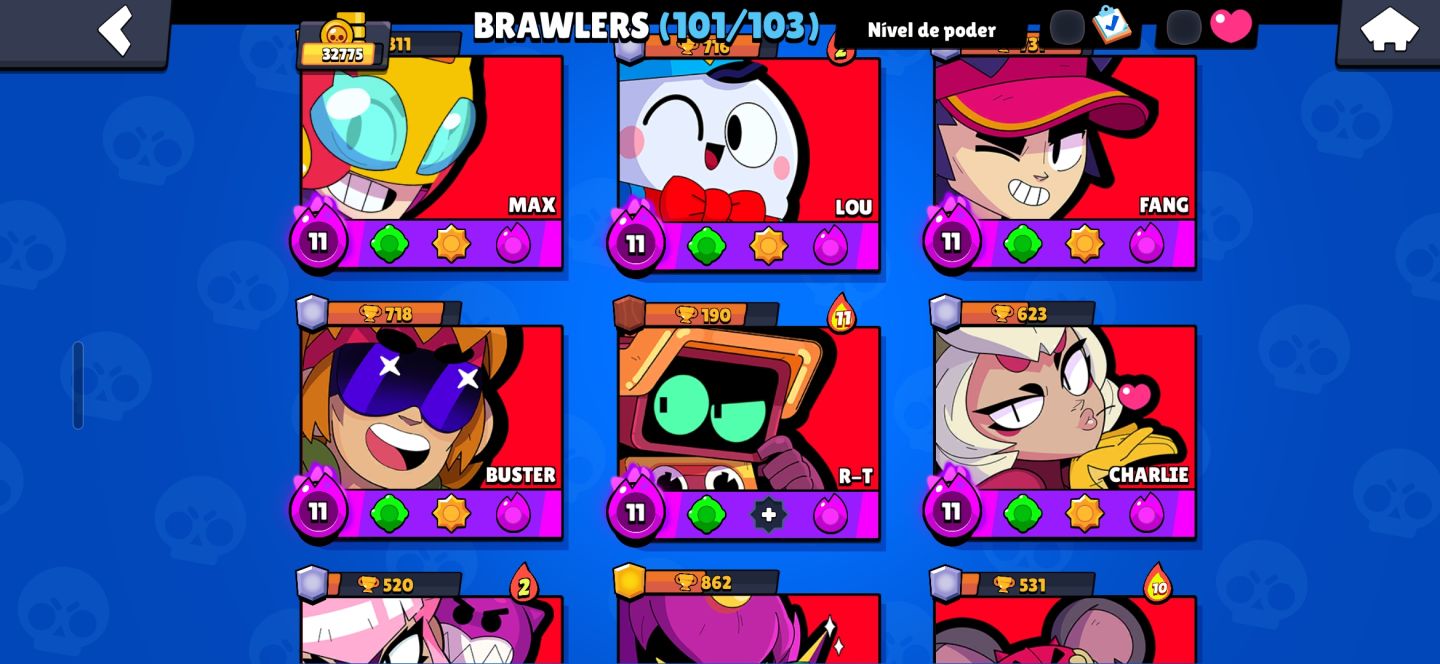 Contas-brawl-stars 101 brawlers / muitíssimas skins / 30k