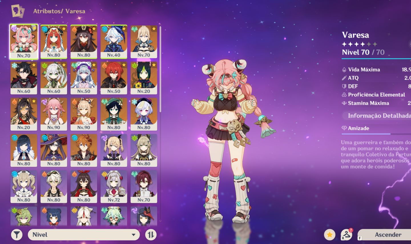CONTA AR 57 | VARESA, FURINA, WRIOTHESLEY, YAE MIKO + 14 5 ESTRELAS