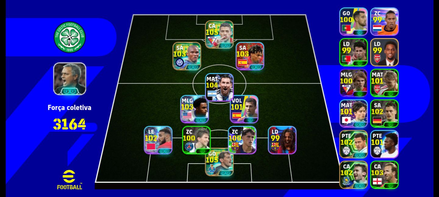 Conta Efootball! 3164 Força Coletiva | Ótima para Iniciar + Técnico Meta