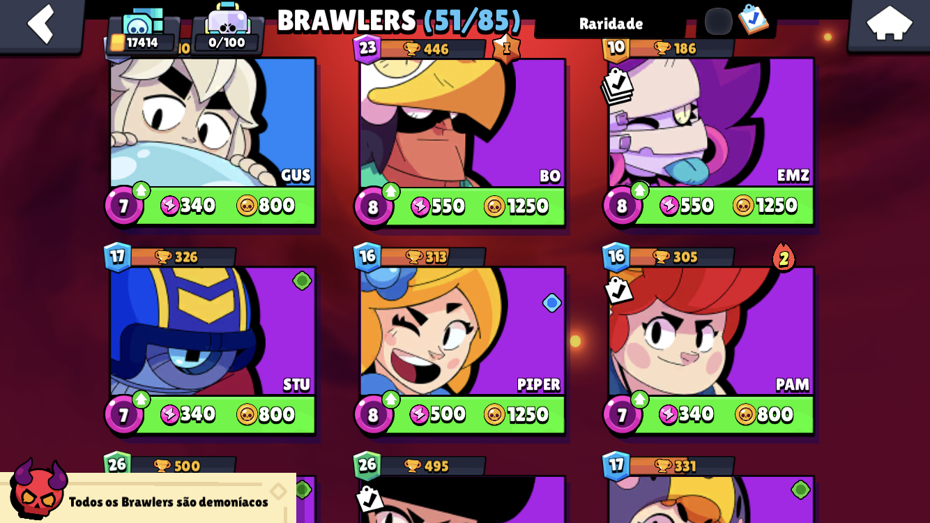 BRAWL STAR (+50 BRAWLS + 38 SKINS) /CONTA CLASH OF CLANS ( SEMI-FULL CV - 11)