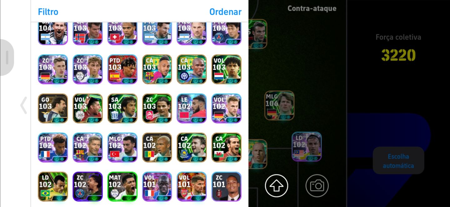 CONTA EFOOTBALL MOBILE CONFIÁVEL | FORÇA 3251 | NEYMAR 107, RONALDINHO, MESSI