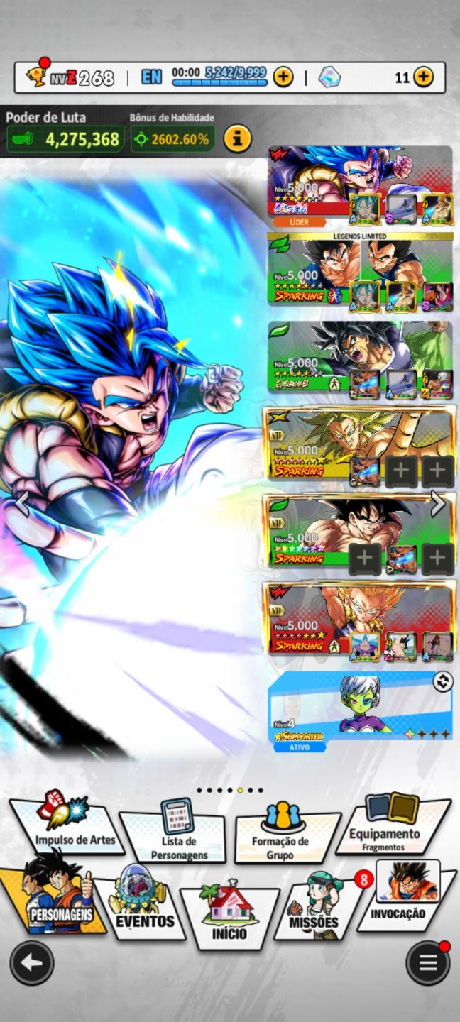 Conta end game dragon ball legends com 12 ultras