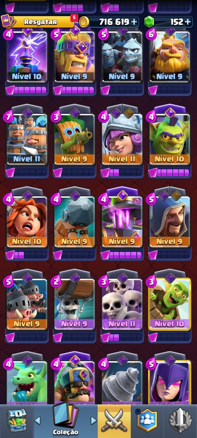 Conta Clash Royale | Arena 18 | 8 Evoluções | 716k Ouro
