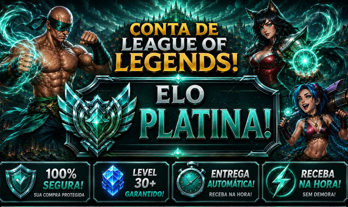 [Entrega Automática] Conta Lol Platina, 50 Skins, 1 Lendária, 14K Ea, 100%Segura