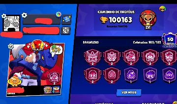 CONTA BRAWL STARS 100K+ TROFÉUS | PRESTÍGIO 50 | 103/103 BRAWLERS | R$ 550