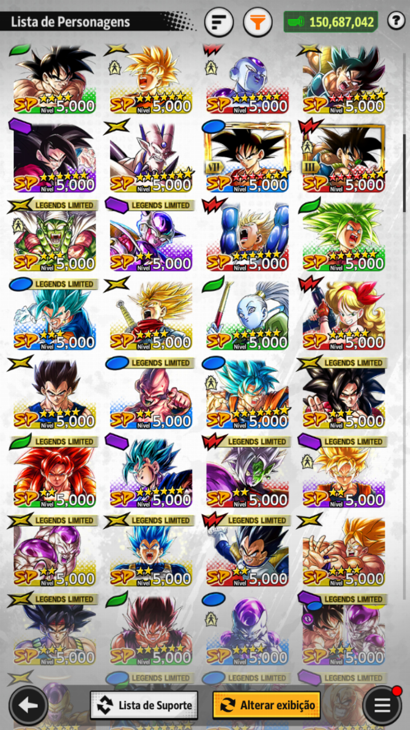 Conta iniciante com Bardock LR + 19 LF + 3 ULTRA