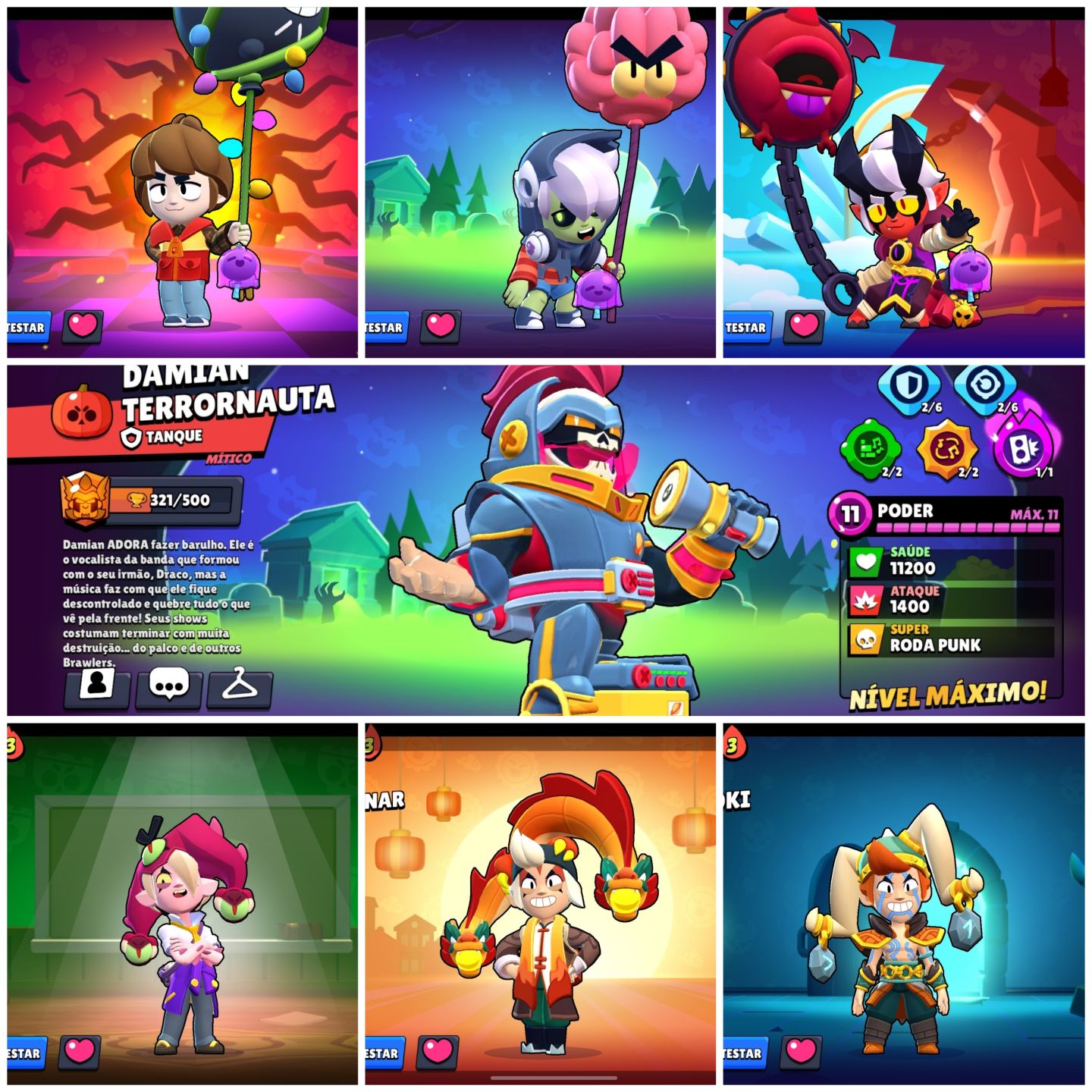 Conta Brawl Stars Smurf (4 passes completos e skins)
