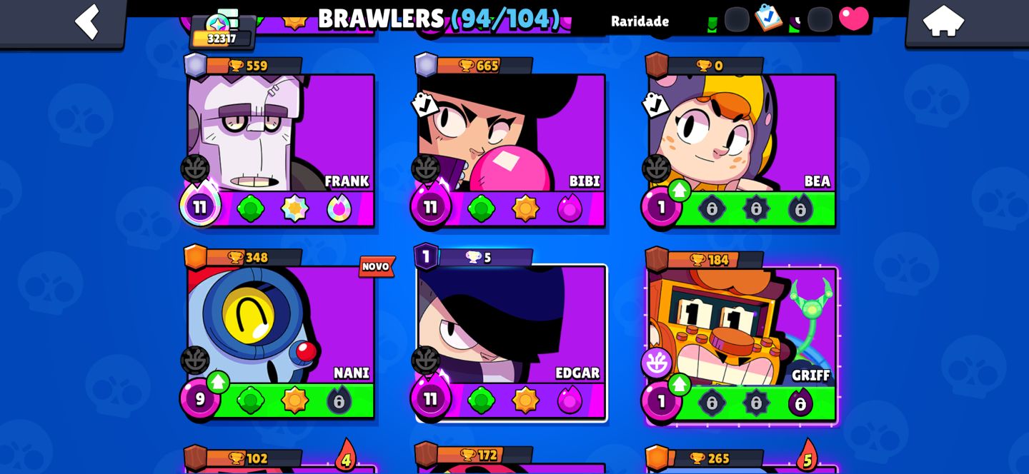 Conta de Braw Stars,97 brawlers,32k troféus.