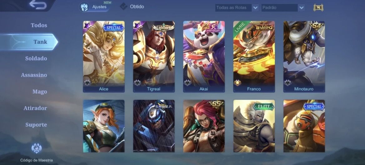 Conta Mobile Legends Lendary | 268 Skins | 131 Heróis | Premium