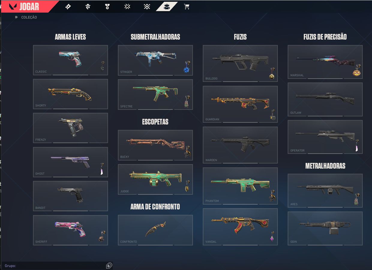Conta Valorant | Adaga Delírio + Faca Luxo | 25+ Skins | Quase Todos os Agentes
