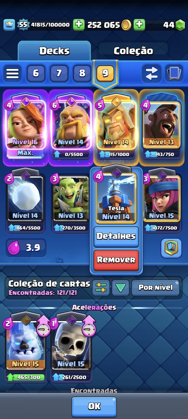 Conta Clash Royale antiga, arena 25, 10k de troféu
