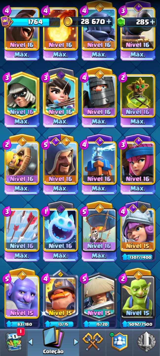 CONTA DE CLASH ROYALE AVANÇADA