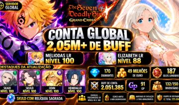 7DS Grand Cross Global | 2M+ Buff | Heimdallr nível 100, Odin nível 100 | 2 LR