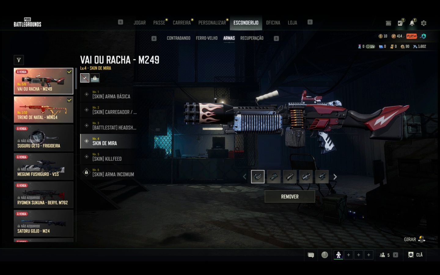 Conta pubg Com M249 LVL 5 e Mini natalina
