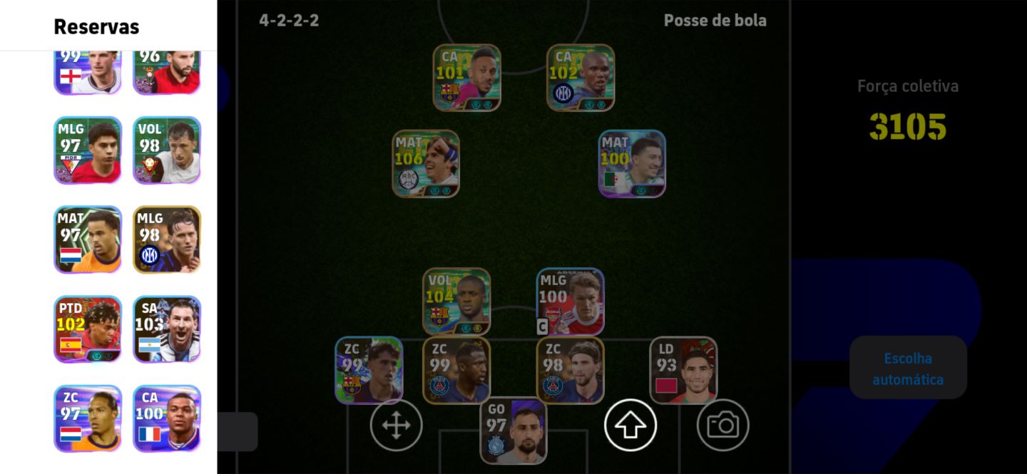 Conta Efootball Kaka 108 yaya toure 106 épico show time