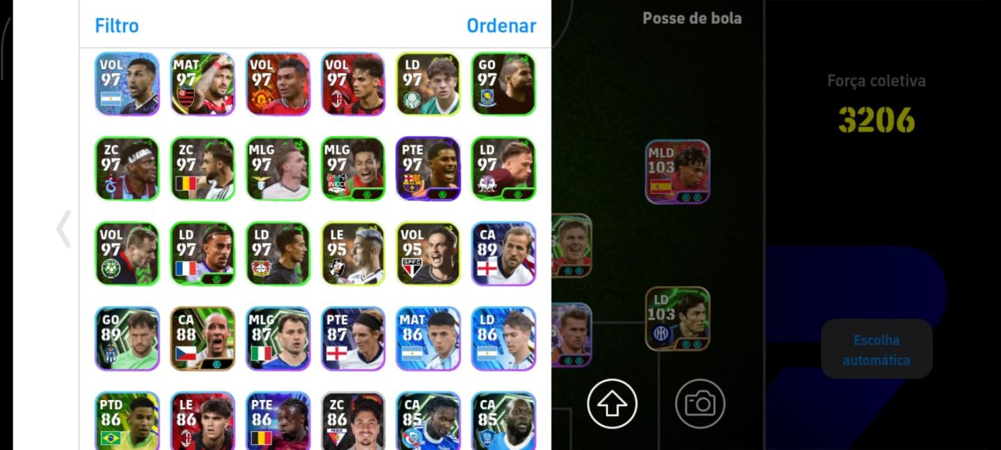 CONTA eFOOTBALL FORTE FORÇA COLETIVA 3200+
