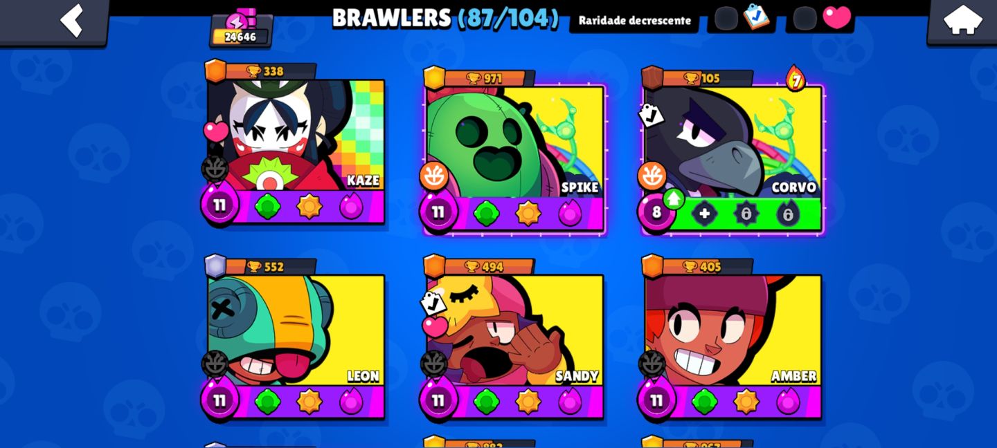 CONTA DE BRAWL STARS TOP bem gemada com várias skins