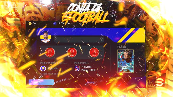 CONTA INSANA DE EFOOTBALL COM 3266 | PRIMEIRA DIVISÃO | TOP 18 MIL PVP |