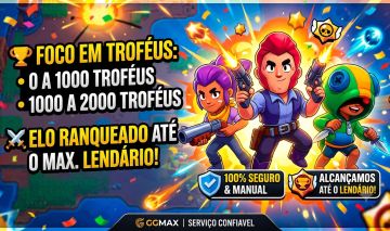 UP DE CONTAS BRAWL STARS | SUBIDA DE TROFÉUS E RANQUEADO | 100% SEGURO & RÁPIDO