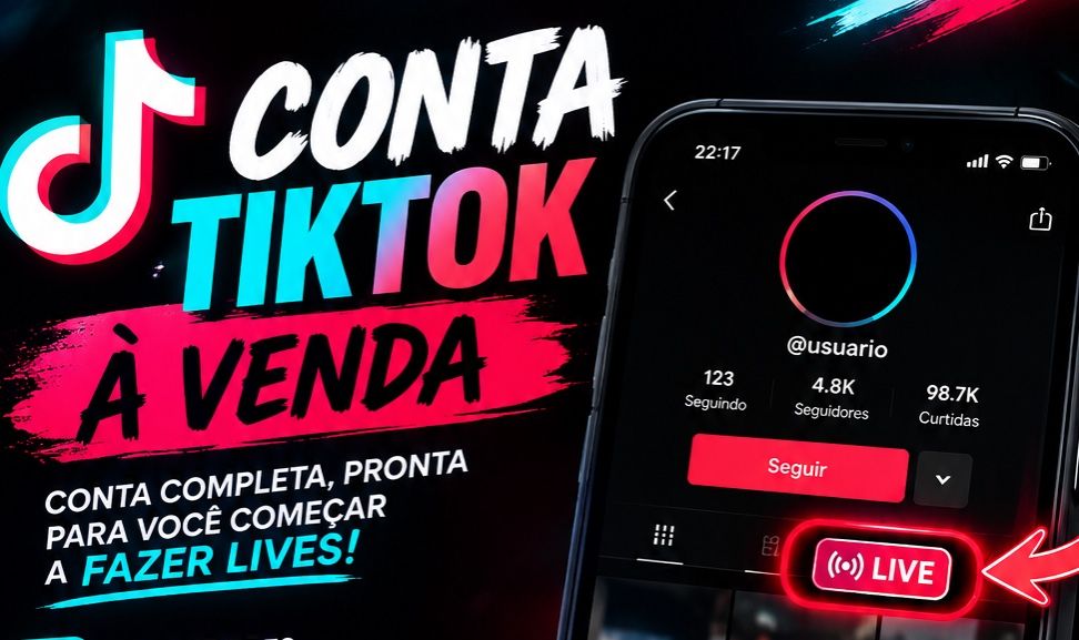 CONTA TIKTOK COM FUNÇÃO LIVE LIBERADA NO MOBILE