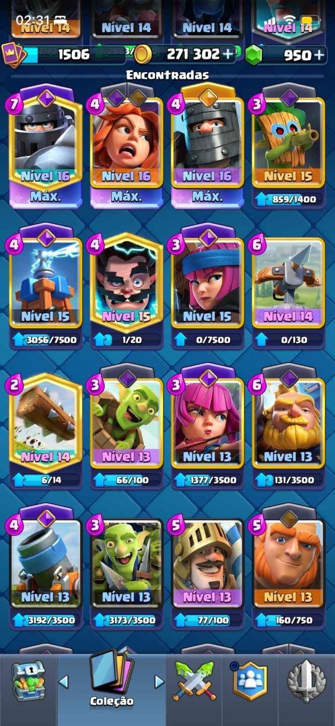 Conta Clash Royale 9 anos | 9.898 troféus | Arena 24 | Coleção avançada