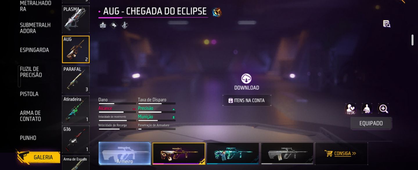 CONTA FREE FIRE COMPLETA À VENDA MUITOS ITENS RAROS