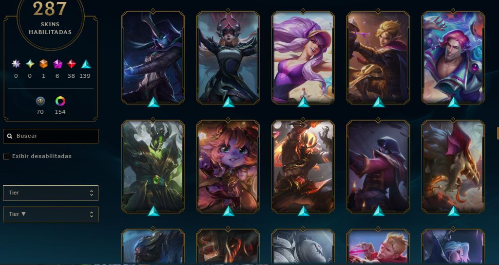 FULL ACESSO - 287 SKINS - MESTRE - 69,4K ESSENCIA AZUL - LEVEL 853