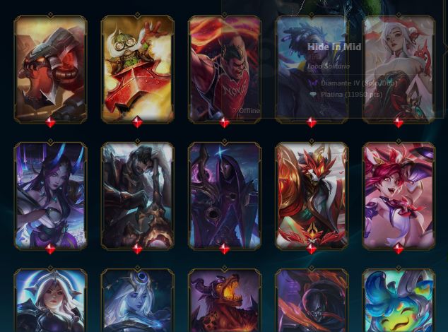 233 SKINS + EXALTADA DO MORDEKAISER | CONTA LEAGUE OF LEGENDS