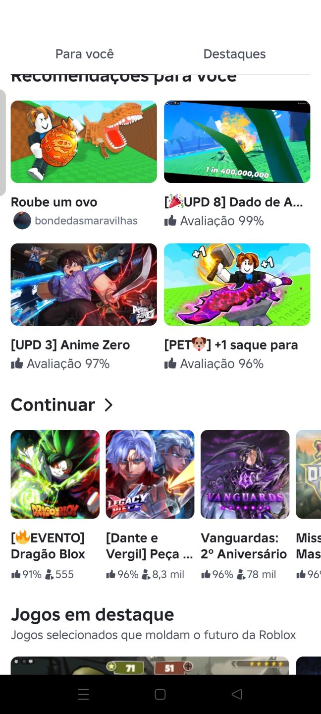Conta de Roblox zerada