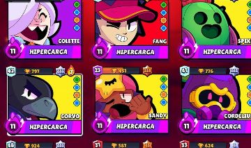 CONTA BRAWL STARS 83/85 BRAWLERS, 43K TROFÉUS, ANTIGA (2018), MUITA SKIN.