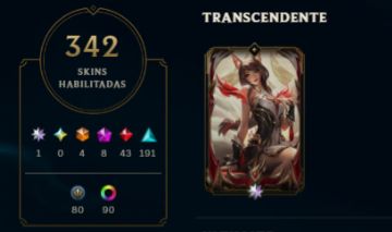 Conta League of Legends 342 skins + Wild Rift 112 skins