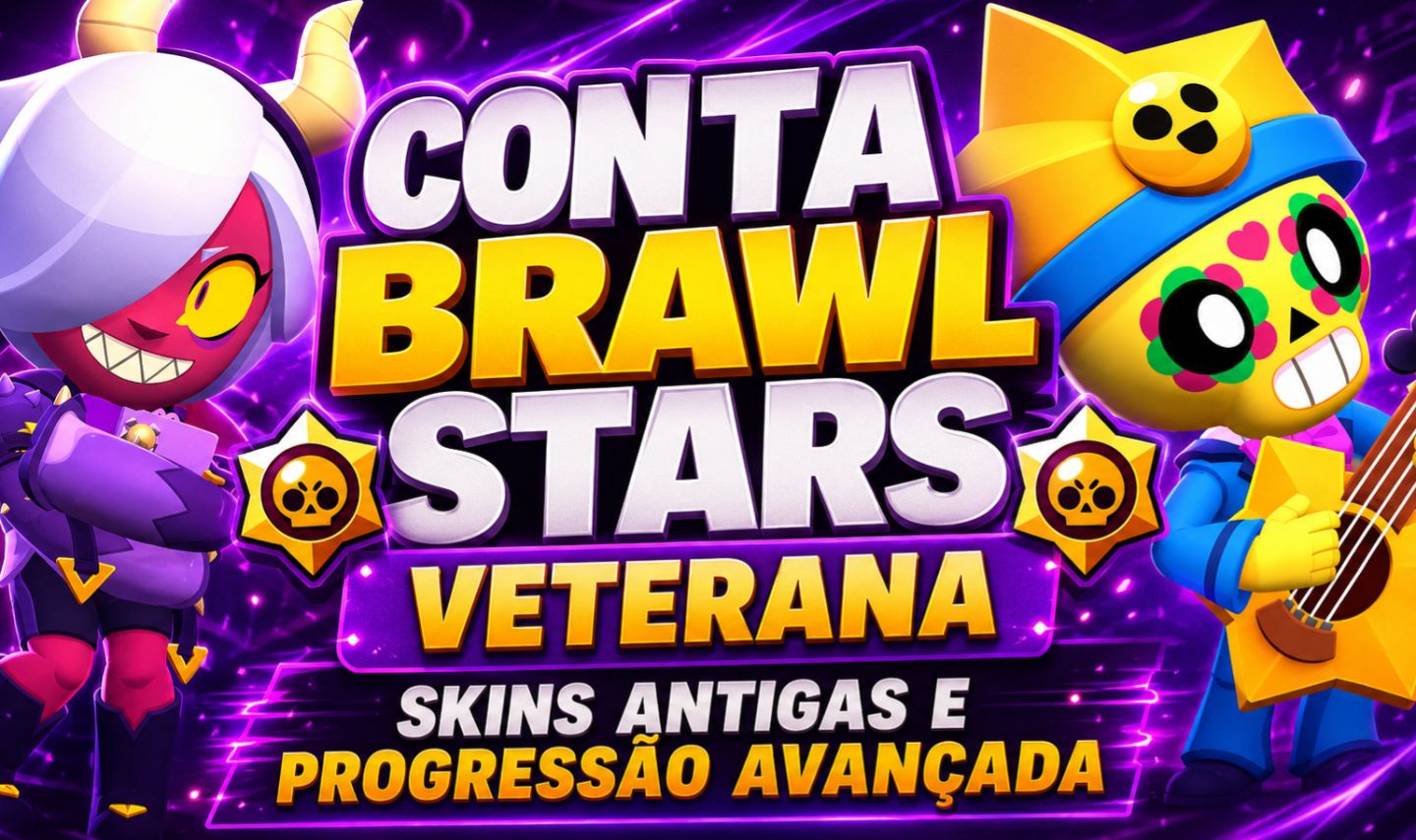 70%OFF!!! CONTA VETERANA BRAWL STARS!! SKINS RARAS E PROGRESSO AVANÇADO!!!